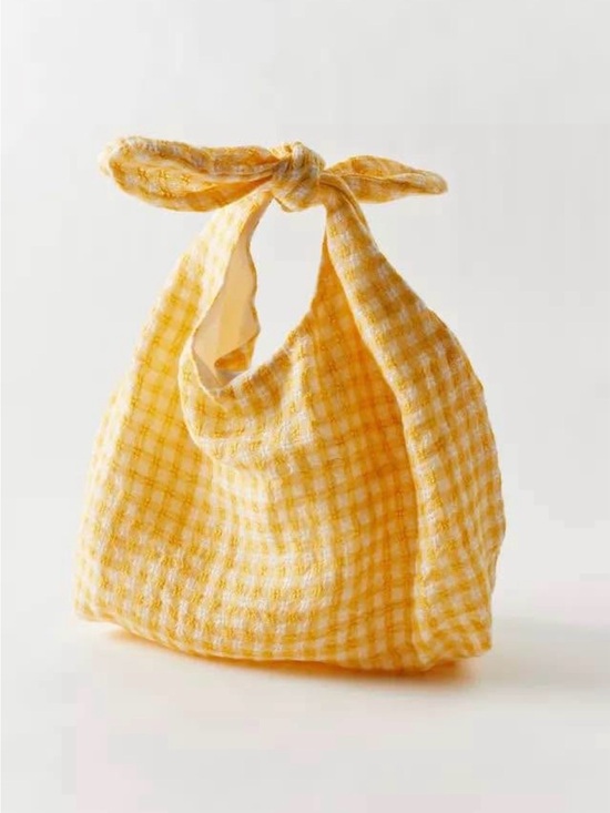 Urban Outfitters Handbags - Urban Outfitters Yellow Gingham Tie-Handle Tote